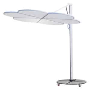 ΟΜΠΡΕΛΑ ΜΕ ΒΑΣΗ ΣΕΙΡΑ CANNOPY (flower) HM21286.02 ΑΛΟΥΜΙΝΙΟ-ΓΡΑΝΙΤΗΣ-ΛΕΥΚΟ 2,38x2,2μ