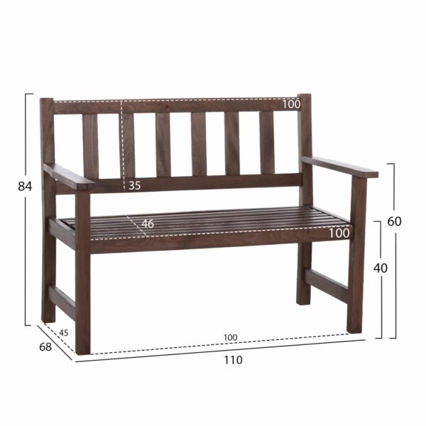 ΠΑΓΚΑΚΙ ΞΥΛΙΝΟ ΝΑΞΟΣ 2ΘΕΣΙΟ ΑΠΟ ΜΑΣΙΦ ΟΞΙΑ ΕΜΠΟΤΙΣΜΟΥ ΚΑΡΥΔΙ 110x68x84Υεκ.HM5407 - Image 2