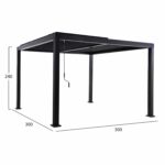 ΠΕΡΓΚΟΛΑ-ΚΙΟΣΚΙ ΜΕ ΚΙΝΟΥΜΕΝΕΣ ΠΕΡΣΙΔΕΣ FRANIO HM6609.01 ΑΛΟΥΜΙΝΙΟ ΜΑΥΡΟ 300x300x240Υεκ - Image 2