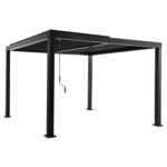 ΠΕΡΓΚΟΛΑ-ΚΙΟΣΚΙ ΜΕ ΚΙΝΟΥΜΕΝΕΣ ΠΕΡΣΙΔΕΣ FRANIO HM6609.01 ΑΛΟΥΜΙΝΙΟ ΜΑΥΡΟ 300x300x240Υεκ