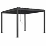 ΠΕΡΓΚΟΛΑ-ΚΙΟΣΚΙ ΜΕ ΜΕΤΑΛΛΙΚΕΣ ΠΕΡΣΙΔΕΣ DOMECIL HM6611.01 ΑΛΟΥΜΙΝΙΟ ΜΑΥΡΟ 300x300x240Υεκ
