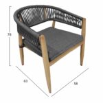 ΠΟΛΥΘΡΟΝΑ ΑΛΟΥΜΙΝΙΟΥ LISTON HM6646 ΒΑΜΒΟΟ LOOK---ΣΧΟΙΝΙ & OLEFIN ΑΝΘΡΑΚΙ 58x63x78Υ - Image 2