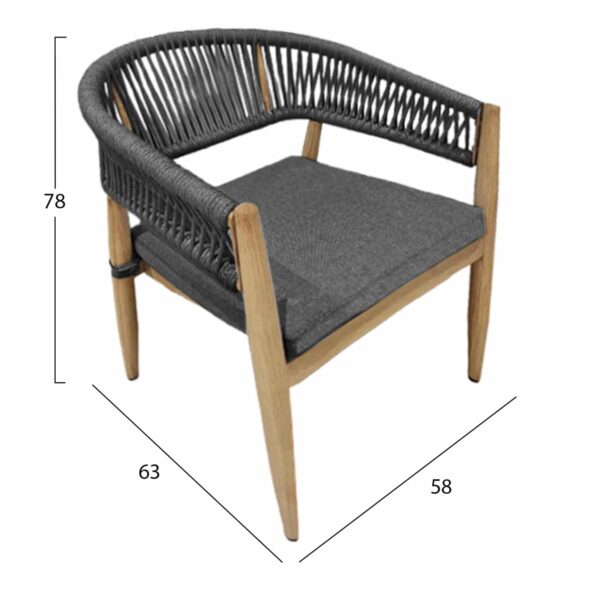 ΠΟΛΥΘΡΟΝΑ ΑΛΟΥΜΙΝΙΟΥ LISTON HM6646 ΒΑΜΒΟΟ LOOK---ΣΧΟΙΝΙ & OLEFIN ΑΝΘΡΑΚΙ 58x63x78Υ - Image 2
