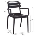 ΠΟΛΥΘΡΟΝΑ ΠΟΛΥΠΡΟΠΥΛΕΝΙΟΥ PHILLY HM6123.02 ΜΑΥΡΟ 58.5x49x83.5Υεκ. - Image 2