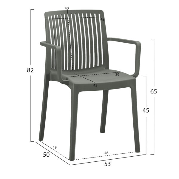 ΠΟΛΥΘΡΟΝΑ ΠΟΛΥΠΡΟΠΥΛΕΝΙΟΥ IDA HM6127.04 DARK OLIVE 53x50x82Υεκ. - Image 2