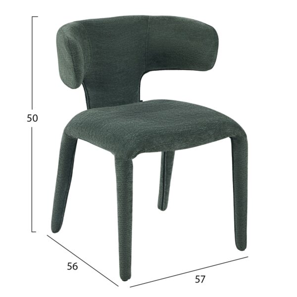 ΠΟΛΥΘΡΟΝΑ ΤΡΑΠΕΖΑΡΙΑΣ BIEN HM18361.04 ΠΡΑΣΙΝΟ ΥΦΑΣΜΑ 49,5x55,5x76Υεκ. - Image 2