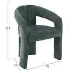 ΠΟΛΥΘΡΟΝΑ ΤΡΑΠΕΖΑΡΙΑΣ NEZA HM18362.04 ΠΡΑΣΙΝΟ ΥΦΑΣΜΑ 64x60x76,5Υεκ - Image 3