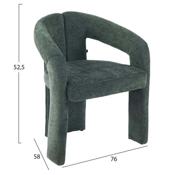 ΠΟΛΥΘΡΟΝΑ ΤΡΑΠΕΖΑΡΙΑΣ NEZA HM18362.04 ΠΡΑΣΙΝΟ ΥΦΑΣΜΑ 64x60x76,5Υεκ - Image 3