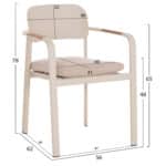 ΠΟΛΥΘΡΟΝΑ ΤΡΑΠΕΖΑΡΙΑΣ ELARA HM6414.05 ΜΠΕΖ ΑΛΟΥΜΙΝΙΟ-OLEFIN--ΞΥΛΟ TEAK 56x62x78Υεκ. - Image 2