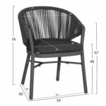 ΠΟΛΥΘΡΟΝΑ ΤΡΑΠΕΖΑΡΙΑΣ XANTION ΗM6472.01 ΓΚΡΙ ΑΛΟΥΜΙΝΙΟ-ΣΧΟΙΝΙ-ΜΑΞΙΛΑΡΙ 59x60x78Υεκ. - Image 2