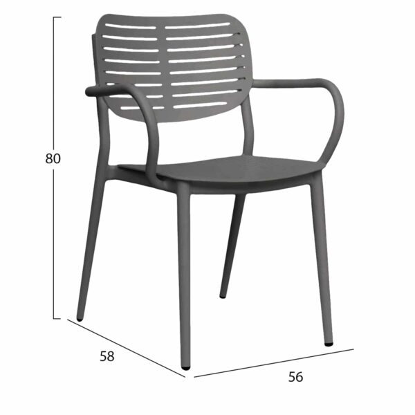 ΠΟΛΥΘΡΟΝΑ ΤΡΑΠΕΖΑΡΙΑΣ HILLIARD HM6644.01 ΑΛΟΥΜΙΝΙΟ ΣΕ ΓΚΡΙ 56x58x80Υεκ - Image 2