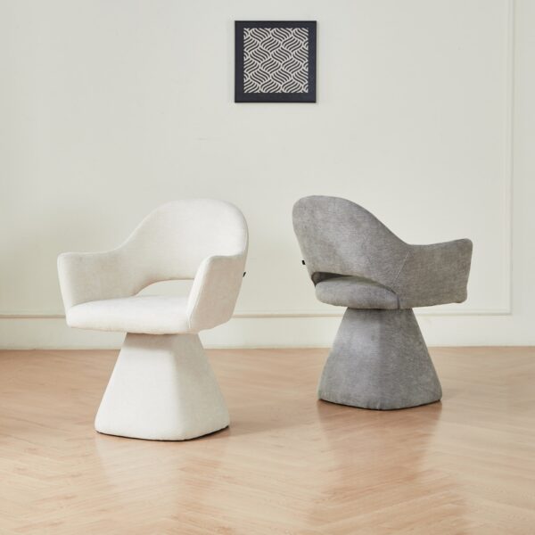 ΠΟΛΥΘΡΟΝΑ ΤΡΑΠΕΖΑΡΙΑΣ ΠΕΡΙΣΤΡΕΦΟΜΕΝΗ SIMA HM18360.02 ΕΚΡΟΥ ΥΦΑΣΜΑ 64x61x84,5Υεκ - Image 2