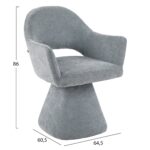 ΠΟΛΥΘΡΟΝΑ ΤΡΑΠΕΖΑΡΙΑΣ ΠΕΡΙΣΤΡΕΦΟΜΕΝΗ SIMA HM18360.01 ΓΚΡΙ ΥΦΑΣΜΑ 64x61x84,5Υεκ - Image 3