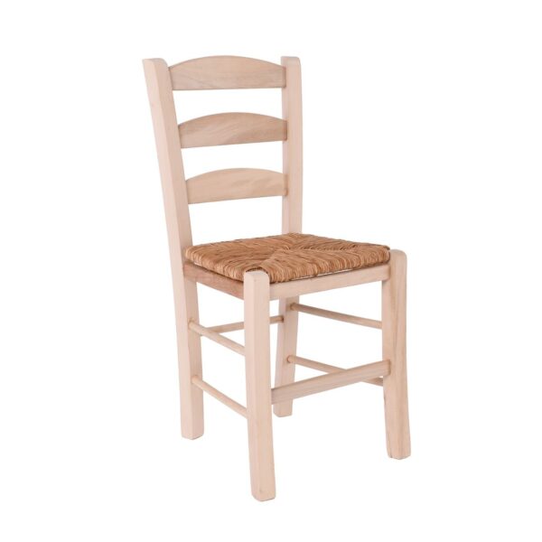 ΣΚΥΡΟΣ Καρέκλα Άβαφη Οξιά με Ψάθα Αβίδωτη 41x43x89cm - Image 2