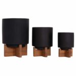 ΣΕΤ 3 ΓΛΑΣΤΡΕΣ ΜΕ TEAK ΒΑΣΕΙΣ TANTI HM4685.01 FIBER CEMENT ΣΕ ΜΑΥΡΟ ΧΡΩΜΑ - Image 6