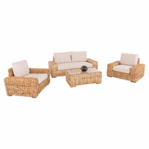 ΣΕΤ ΣΑΛΟΝΙ 4ΤΜΧ TROPEL HM11940 ΦΥΣΙΚΟ RATTAN-2ΘΕΣΙΟΣ ΚΑΝΑΠΕΣ-2 ΠΟΛΥΘΡΟΝΕΣ-ΤΡΑΠΕΖΙ