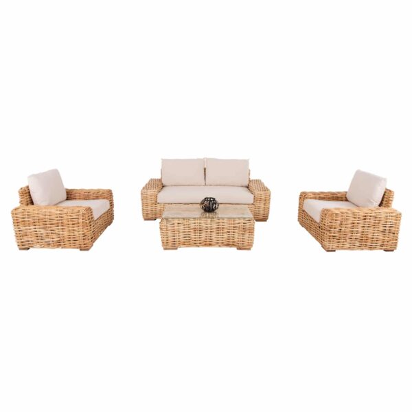ΣΕΤ ΣΑΛΟΝΙ 4ΤΜΧ TROPEL HM11940 ΦΥΣΙΚΟ RATTAN-2ΘΕΣΙΟΣ ΚΑΝΑΠΕΣ-2 ΠΟΛΥΘΡΟΝΕΣ-ΤΡΑΠΕΖΙ - Image 5