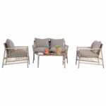 ΣΕΤ ΣΑΛΟΝΙ ΕΞ.ΧΩΡΟΥ 4 ΘΕΣΕΩΝ DEANDRA HM6507.02 ΣΑΜΠΑΝΙ ΜΕΤΑΛΛΟ--ΓΚΡΙ ΜΑΞΙΛΑΡΙΑ