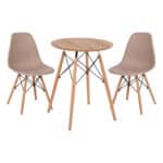 ΣΕΤ ΤΡΑΠΕΖΑΡΙΑΣ 3ΤΜΧ TWIST HM21370 ΣΤΡΟΓΓΥΛΟ ΤΡΑΠΕΖΙ Φ60 & 2 ΚΑΡΕΚΛΕΣ ΣΕ ΚΑΠΟΥΤΣΙΝΟ