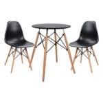 ΣΕΤ ΤΡΑΠΕΖΑΡΙΑΣ 3ΤΜΧ TWIST HM21371 ΣΤΡΟΓΓΥΛΟ ΤΡΑΠΕΖΙ Φ60 & 2 ΚΑΡΕΚΛΕΣ ΣΕ ΜΑΥΡΟ