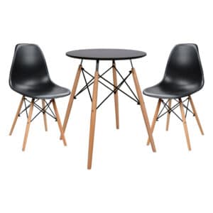 ΣΕΤ ΤΡΑΠΕΖΑΡΙΑΣ 3ΤΜΧ TWIST HM21371 ΣΤΡΟΓΓΥΛΟ ΤΡΑΠΕΖΙ Φ60 & 2 ΚΑΡΕΚΛΕΣ ΣΕ ΜΑΥΡΟ