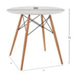 ΣΕΤ ΤΡΑΠΕΖΑΡΙΑΣ 3ΤΜΧ TWIST HM21372 ΣΤΡΟΓΓΥΛΟ ΤΡΑΠΕΖΙ Φ80 & 2 ΚΑΡΕΚΛΕΣ ΣΕ ΛΕΥΚΟ - Image 2