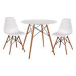 ΣΕΤ ΤΡΑΠΕΖΑΡΙΑΣ 3ΤΜΧ TWIST HM21372 ΣΤΡΟΓΓΥΛΟ ΤΡΑΠΕΖΙ Φ80 & 2 ΚΑΡΕΚΛΕΣ ΣΕ ΛΕΥΚΟ