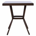 ΤΡΑΠΕΖΙ ΑΛΟΥΜΙΝΙΟΥ HARLOW 70X70X76Υ ΜΕ ΟΨΗ BAMBOO HM5568.03 ΚΑΦΕ ΜΕ ΓΥΑΛΙ - Image 3