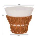 ΤΡΑΠΕΖΙ ΒΟΗΘΗΤΙΚΟ PERRAL HM18164.02S FIBER CEMENT ΛΕΥΚΟ-ΦΥΣΙΚΟ RATTAN--Φ42x36Υεκ - Image 2