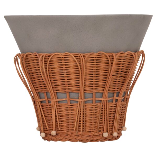 ΤΡΑΠΕΖΙ ΒΟΗΘΗΤΙΚΟ PERRAL HM18164.03S FIBER CEMENT ΓΚΡΙ-ΦΥΣΙΚΟ RATTAN--Φ42x36Υεκ - Image 3