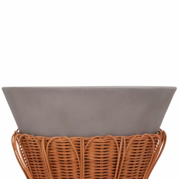 ΤΡΑΠΕΖΙ ΒΟΗΘΗΤΙΚΟ PERRAL HM18164.03S FIBER CEMENT ΓΚΡΙ-ΦΥΣΙΚΟ RATTAN--Φ42x36Υεκ - Image 4