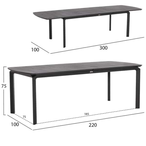 ΤΡΑΠΕΖΙ ΕΠΕΚΤΕΙΝΟΜΕΝΟ SYMPO HM6415.01 ΓΚΡΙ ΑΛΟΥΜΙΝΙΟ 220-300x100x75Υεκ - Image 2