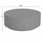 ΤΡΑΠΕΖΙ ΜΕΣΗΣ ΣΤΡΟΓΓΥΛΟ KYOKO HM6579.01 ΓΚΡΙ FIBER CEMENT Φ90x34Υεκ. - Image 2