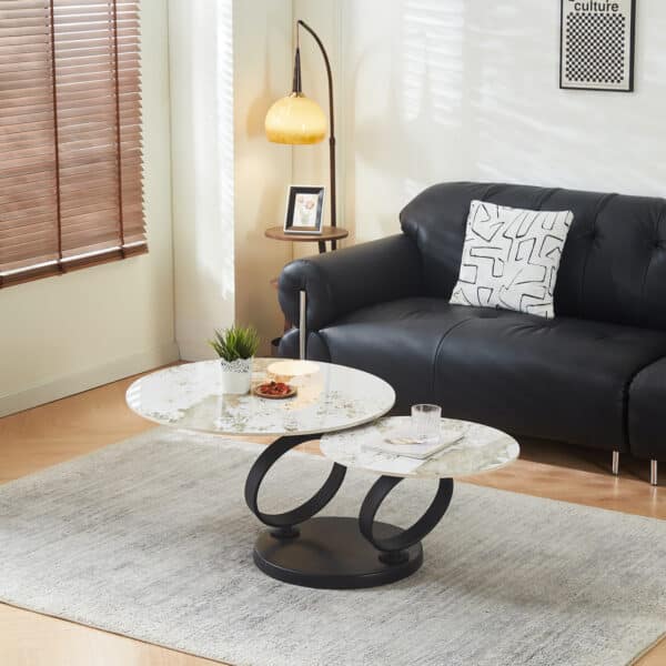 ΤΡΑΠΕΖΙ ΣΑΛΟΝΙΟΥ ΔΙΠΛΟ NUBISA HM18364.01 ΜΕΤΑΛΛΟ--SINTERED STONE PANDORA Φ80Χ44Υεκ - Image 2