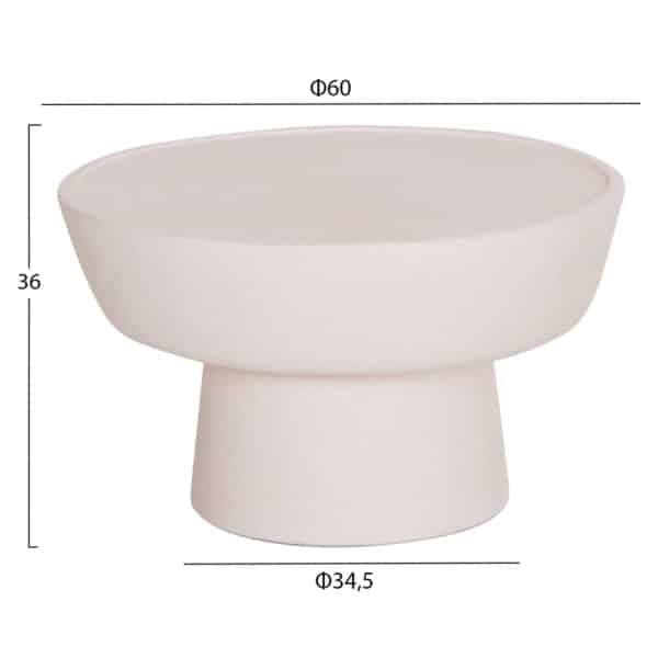 ΤΡΑΠΕΖΙ ΣΑΛΟΝΙΟΥ PIRSON HM18155.02 FIBER CEMENT ΣΕ ΛΕΥΚΟ--Φ60x36Υεκ. - Image 2