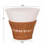 ΤΡΑΠΕΖΙ ΣΑΛΟΝΙΟΥ PERRAL HM18164.02L FIBER CEMENT ΛΕΥΚΟ-ΦΥΣΙΚΟ RATTAN--Φ55x45Υεκ - Image 2