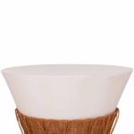 ΤΡΑΠΕΖΙ ΣΑΛΟΝΙΟΥ PERRAL HM18164.02L FIBER CEMENT ΛΕΥΚΟ-ΦΥΣΙΚΟ RATTAN--Φ55x45Υεκ - Image 5