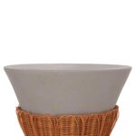ΤΡΑΠΕΖΙ ΣΑΛΟΝΙΟΥ PERRAL HM18164.03L FIBER CEMENT ΓΚΡΙ-ΦΥΣΙΚΟ RATTAN--Φ55x45Υεκ - Image 4