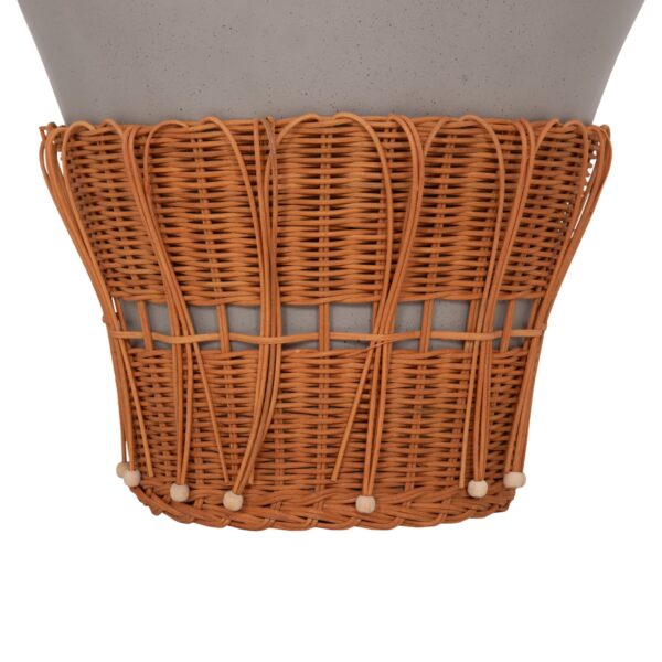 ΤΡΑΠΕΖΙ ΣΑΛΟΝΙΟΥ PERRAL HM18164.03L FIBER CEMENT ΓΚΡΙ-ΦΥΣΙΚΟ RATTAN--Φ55x45Υεκ - Image 5