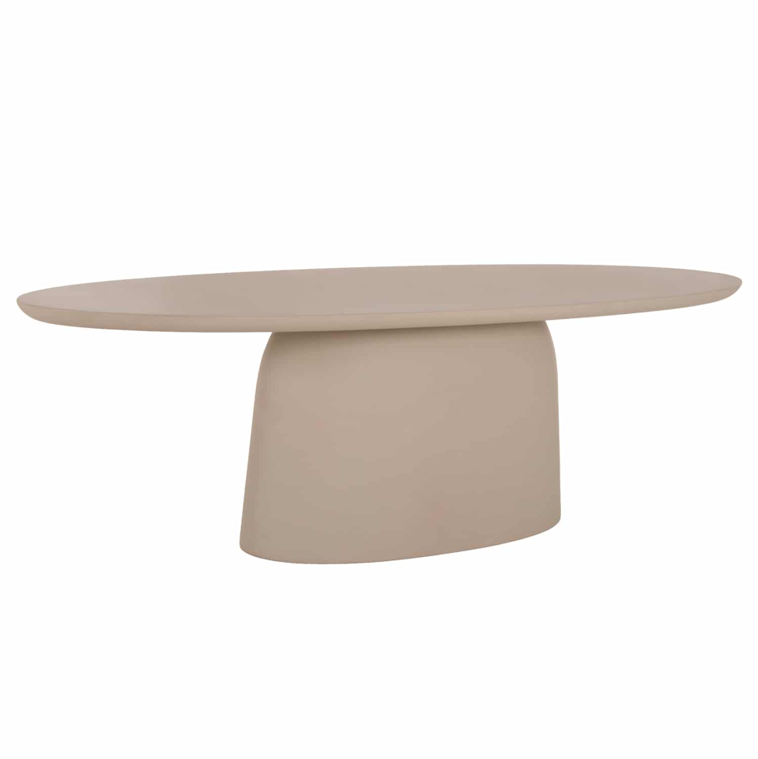 HM6594.02 ΤΡΑΠΕΖΙ ΣΑΛΟΝΙΟΥ ΟΒΑΛ BRECCAN HM6594.02 ΜΠΕΖ FIBER CEMENT 130x70x40Υεκ - Image 1