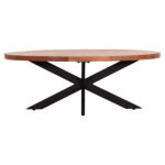 ΤΡΑΠΕΖΙ ΣΑΛΟΝΙΟΥ ΟΒΑΛ MONTANA SUPERIOR HM9906 ΞΥΛΟ ΑΚΑΚΙΑΣ-ΜΕΤΑΛΛΟ 120x61x45Υεκ. - Image 3