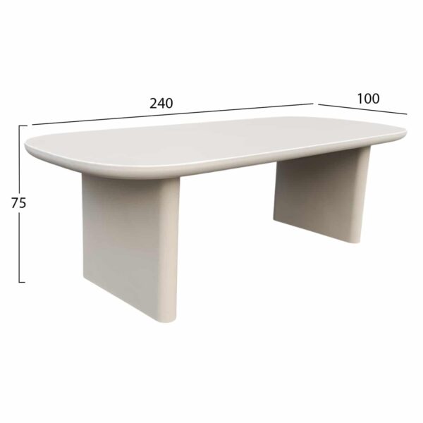 ΤΡΑΠΕΖΙ ΤΡΑΠΕΖΑΡΙΑΣ AZAMI HM6600.02 ΜΠΕΖ FIBER CEMENT 240x100x75Υεκ. - Image 2