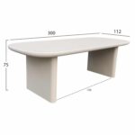 ΤΡΑΠΕΖΙ ΤΡΑΠΕΖΑΡΙΑΣ AZAMI HM6601.02 ΜΠΕΖ FIBER CEMENT 300x112x75Υεκ. - Image 2