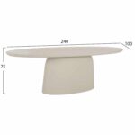 ΤΡΑΠΕΖΙ ΤΡΑΠΕΖΑΡΙΑΣ ΟΒΑΛ BRECCAN HM6577.02 ΜΠΕΖ FIBER CEMENT 240x100x75Υεκ. - Image 2