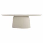 ΤΡΑΠΕΖΙ ΤΡΑΠΕΖΑΡΙΑΣ ΟΒΑΛ BRECCAN HM6577.02 ΜΠΕΖ FIBER CEMENT 240x100x75Υεκ. - Image 3