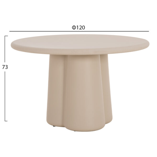 ΤΡΑΠΕΖΙ ΤΡΑΠΕΖΑΡΙΑΣ ΣΤΡΟΓΓΥΛΟ NAYU HM6583.02 ΜΠΕΖ FIBER CEMENT Φ120x75Υεκ - Image 6