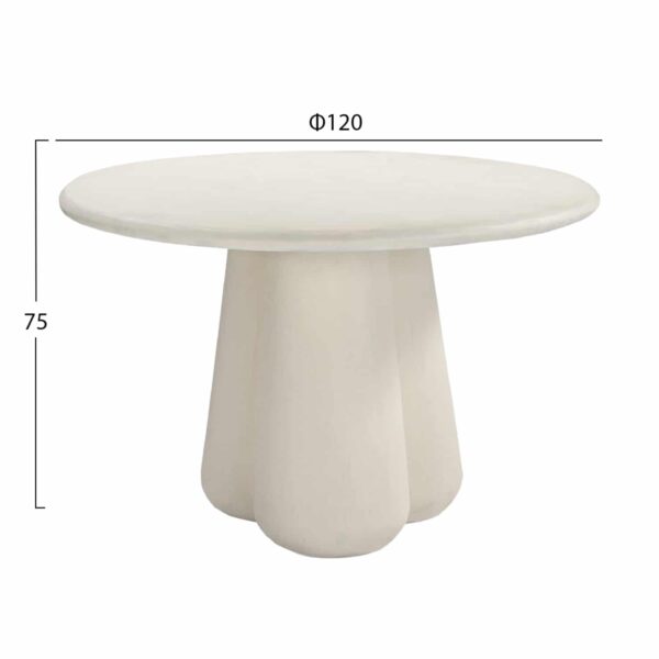 ΤΡΑΠΕΖΙ ΤΡΑΠΕΖΑΡΙΑΣ ΣΤΡΟΓΓΥΛΟ NAYU HM6583.02 ΜΠΕΖ FIBER CEMENT Φ120x75Υεκ - Image 2