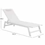 ΞΑΠΛΩΣΤΡΑ ΑΛΟΥΜΙΝΙΟΥ ΜΕ ΜΑΞΙΛΑΡΙ RABIA HM5982.01 ΣΕ ΛΕΥΚΟ 191,5x60x31Υεκ. - Image 2