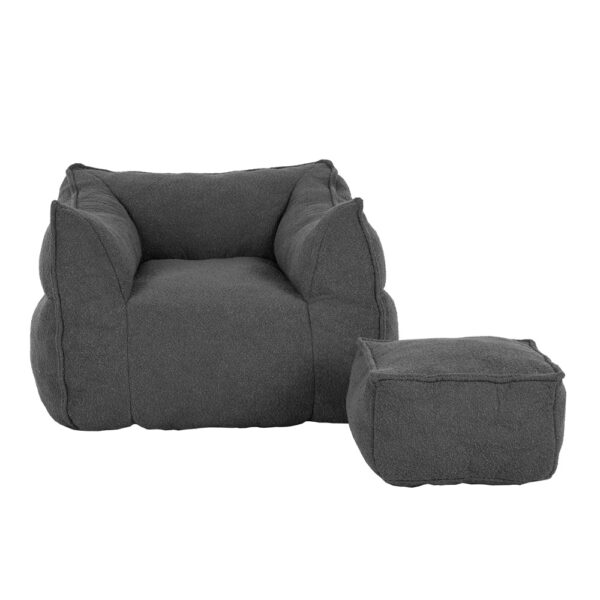 SPONGE ΠΟΛΥΘΡΟΝΑ SET ΓΚΡΙ ΣΚΟΥΡΟ 95x102x73cm 01-3388 - Image 3