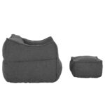 SPONGE ΠΟΛΥΘΡΟΝΑ SET ΓΚΡΙ ΣΚΟΥΡΟ 95x102x73cm 01-3388 - Image 4